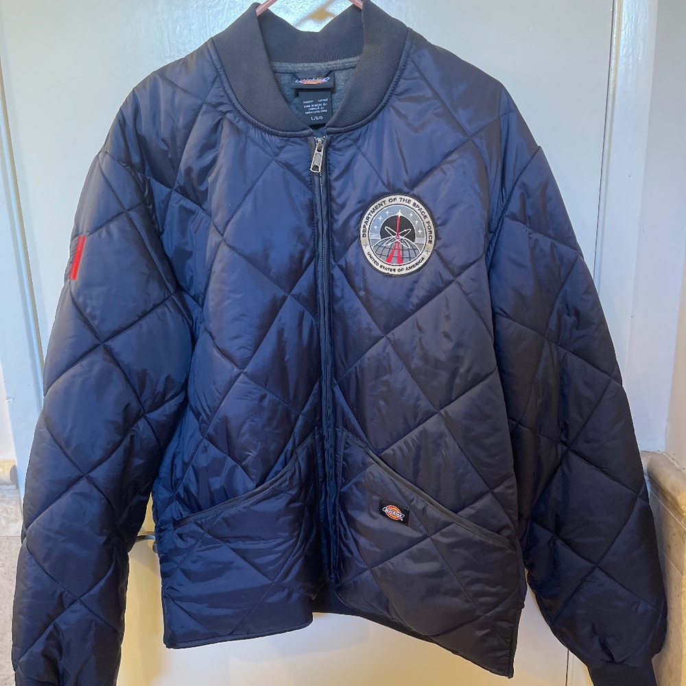 Rare Dickies space force Diamond Quilted Puffer Weather Jacket blue N netflix L